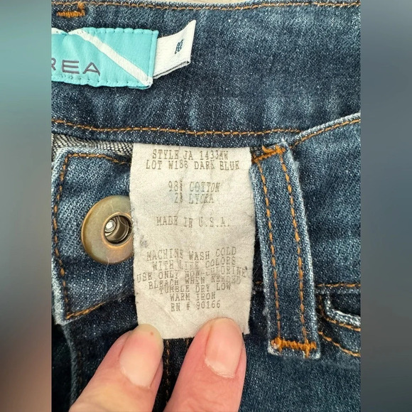 Vintage 90s y2k Area Jeans Bootcut Back Flap Pockets Slit Front Pocket Size 10 - Picture 9 of 10